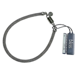 Bracciale Argento Uomo con Diamante, bracciale flessibile in mesh grigia con chiusura magnetica