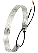 Bracciale uomo argento Desideri BJ0543 BREIL MILANO con bangle testurizzato e corda nera