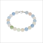 Bracciale Beryl Multicolor BRQ 366 con perline pastello e clasp a cuore argento