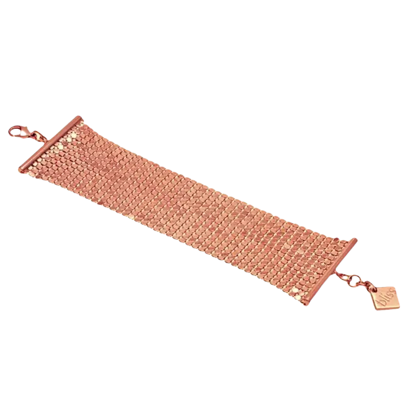 Bracciale BLISS in ottone rosé Frozen 2005081 con maglia a rete rosa oro