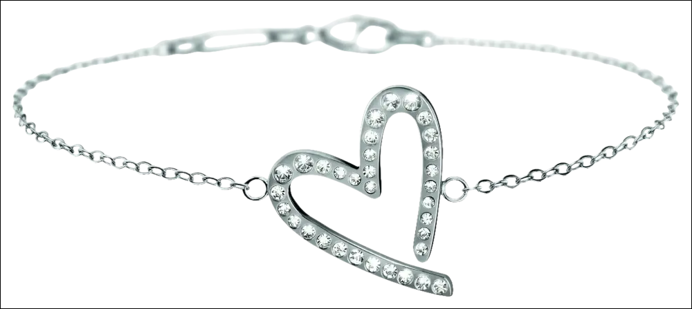 Bracciale acciaio donna cuore zirconi CALVIN KLEIN con cristalli brillanti argentati