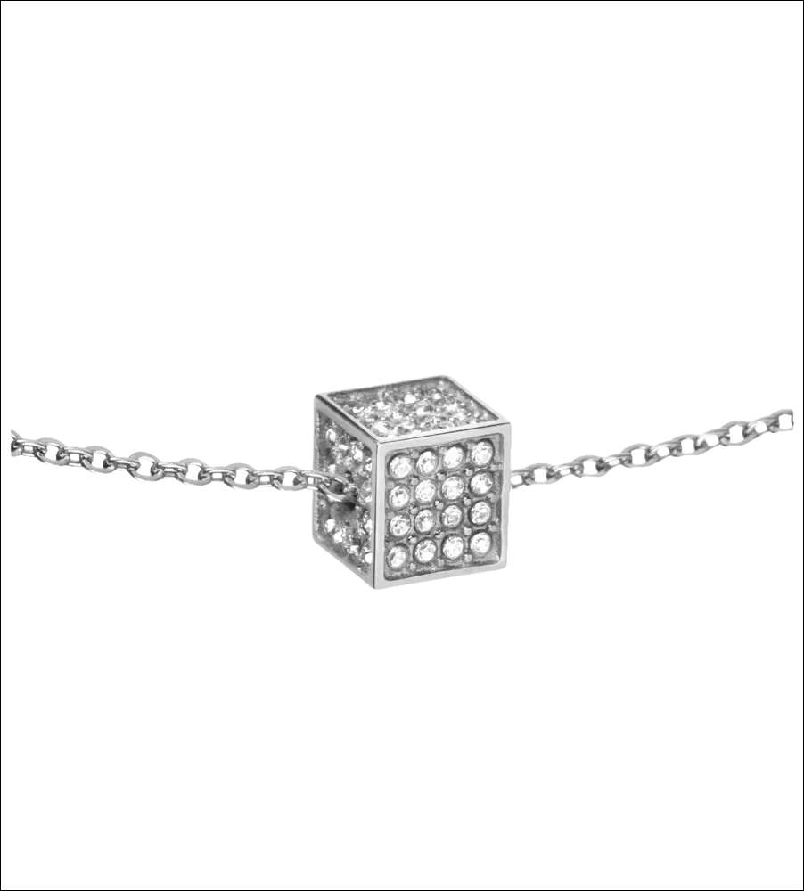 Collana a catena argento con pendente cubic con cristalli chiari Calvin Klein Rocking