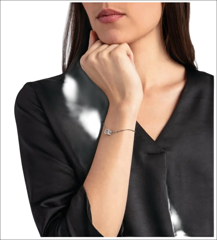 Bracciale CALVIN KLEIN Rocking con catena sottile e charm quadrato aperto