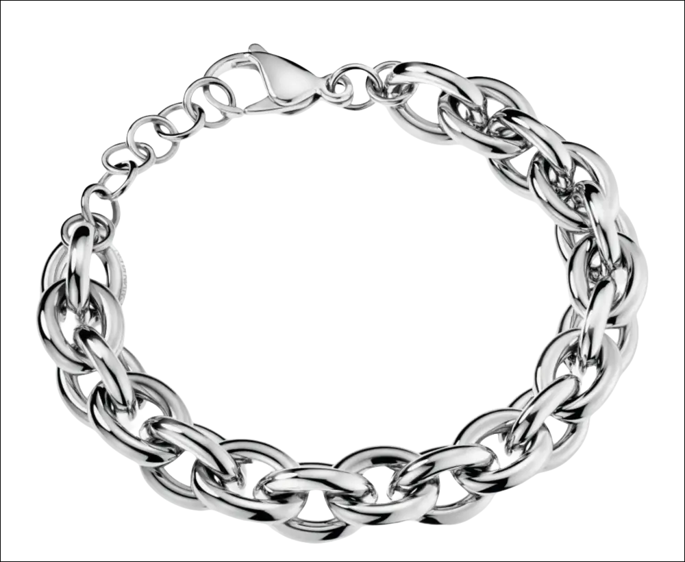 Bracciale Calvin Klein Statement Donna Acciaio con catena in argento lucido e chiusura a moschettone