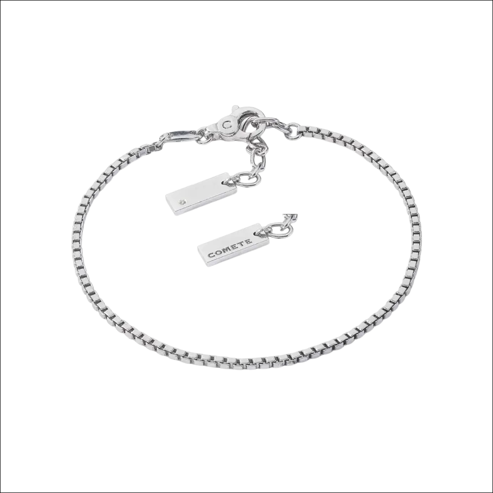 Bracciale Comete chain argento con charms rettangolari incisi comete