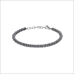 Bracciale Comete District Uomo in acciaio nero e ceramica, toni silver