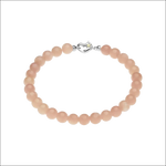 Bracciale Comete Gioielli Opale Rosa con perline pesca e clasp cuore argento