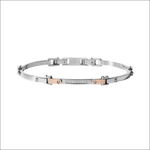 Bracciale Comete UBR 499 due toni acciaio rose gold e diamanti