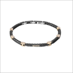 Bracciale Comete Moduli con acciaio, diamanti neri e design segmentato oro nero