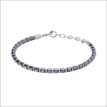 Bracciale Comete Uomo in acciaio ed ematite, pattern blu e oro rosa