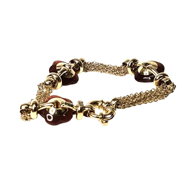 bracciale donna oro giallo 750/1000 e corniole UNOAERRE|bonini-gioielli