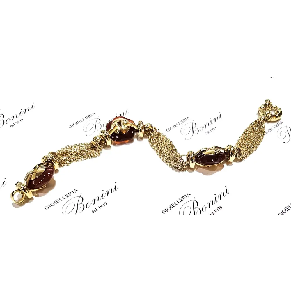 bracciale donna oro giallo 750/1000 e corniole UNOAERRE|bonini-gioielli