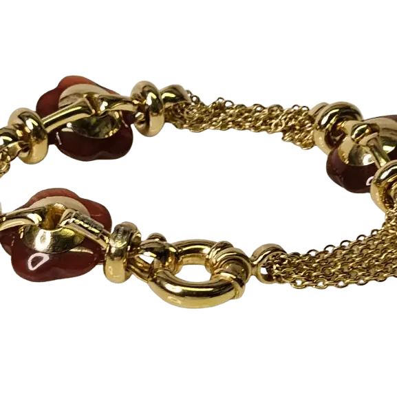 bracciale donna oro giallo 750/1000 e corniole UNOAERRE|bonini-gioielli