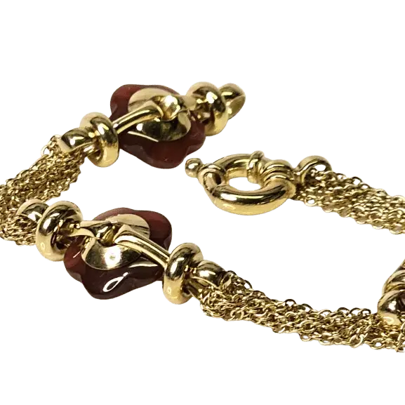 bracciale donna oro giallo 750/1000 e corniole UNOAERRE|bonini-gioielli
