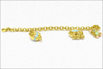 Bracciale donna oro giallo con tre ciondoli di UNOAERRE|bonini-gioielli