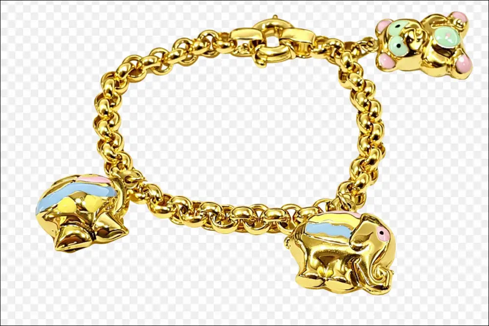 Bracciale donna oro giallo con tre ciondoli di UNOAERRE|bonini-gioielli