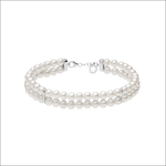 Bracciale doppio filo perle Comete BRQ 367 con chiusura argento e charm stella