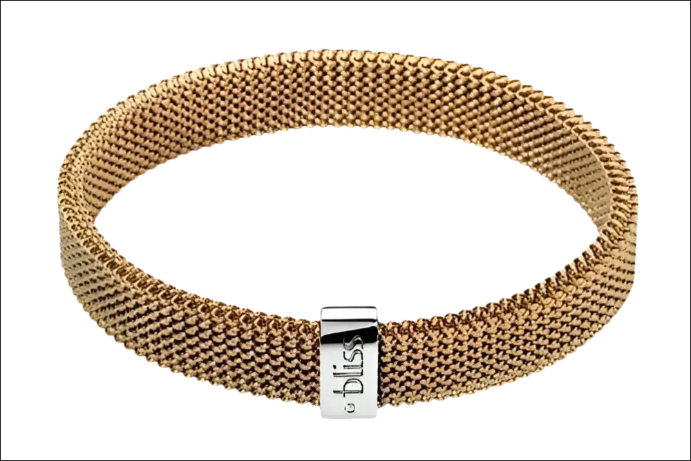 Bracciale acciaio dorato Elastic BLISS 1225600 con chiusura in argento