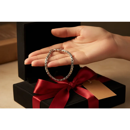 Bracciale Oro bianco 750/1000 unisex tutto tondo - bracciale