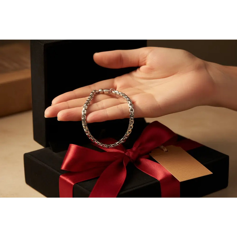 Bracciale Oro bianco 750/1000 unisex tutto tondo - bracciale