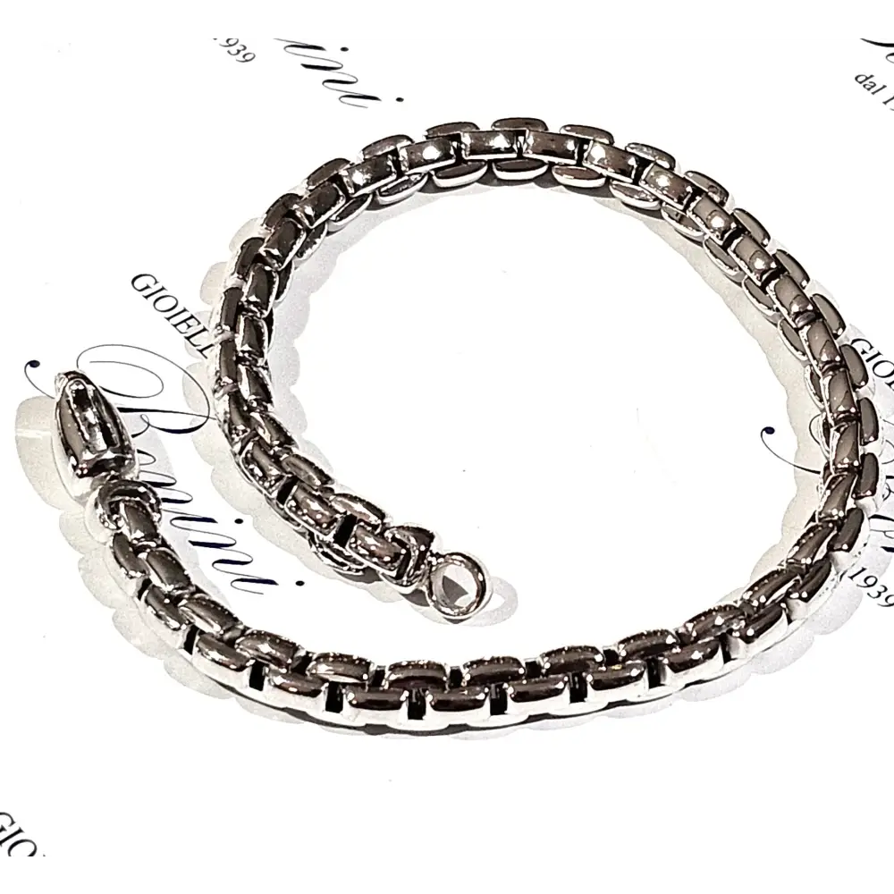 Bracciale Oro bianco 750/1000 unisex tutto tondo - bracciale