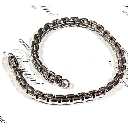 Bracciale Oro bianco 750/1000 unisex tutto tondo - bracciale