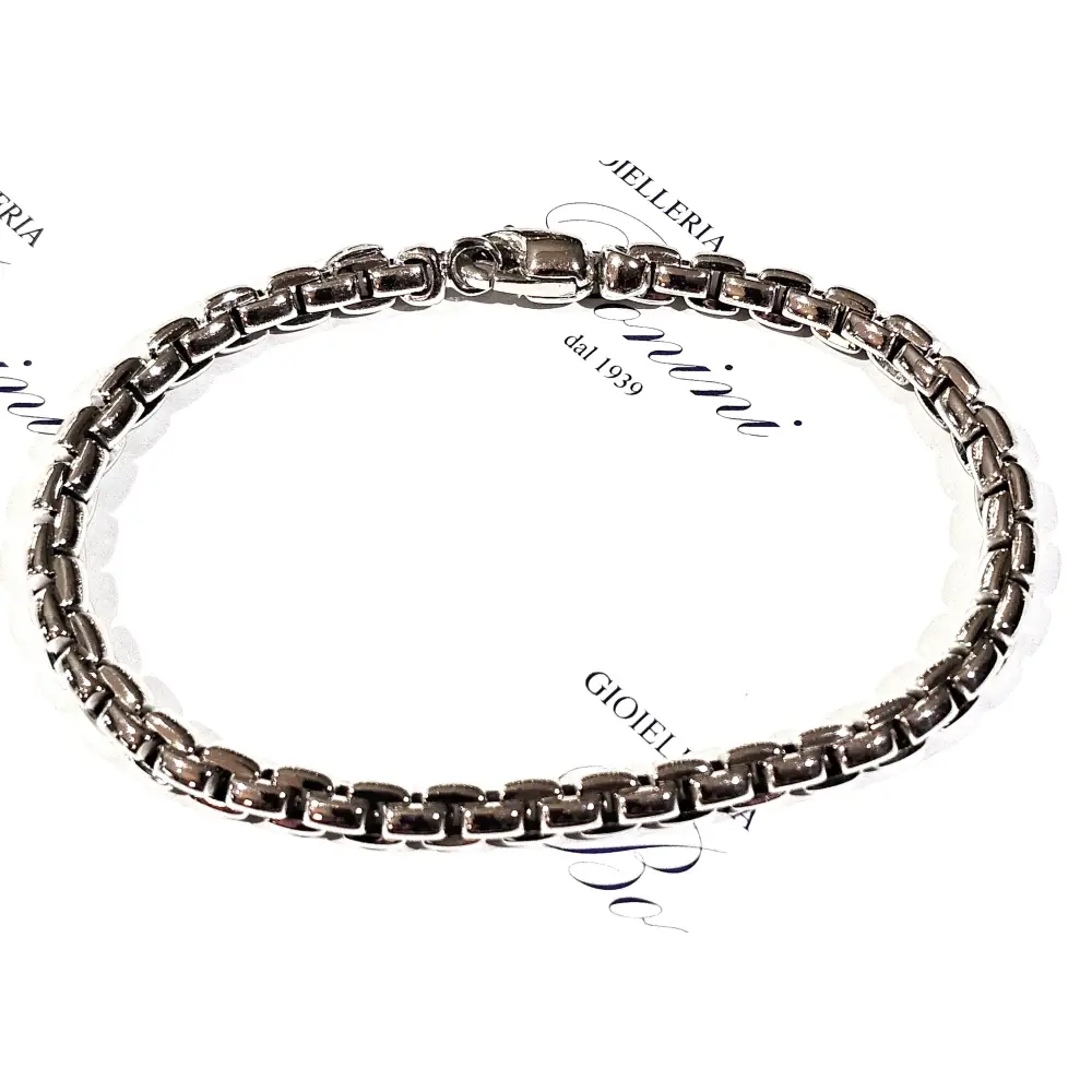 Bracciale Oro bianco 750/1000 unisex tutto tondo - bracciale
