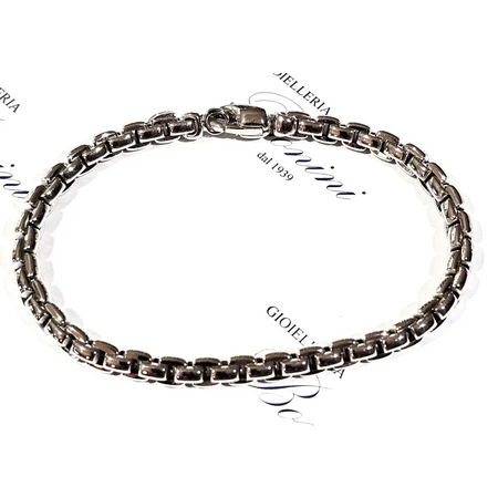Bracciale Oro bianco 750/1000 unisex tutto tondo - bracciale