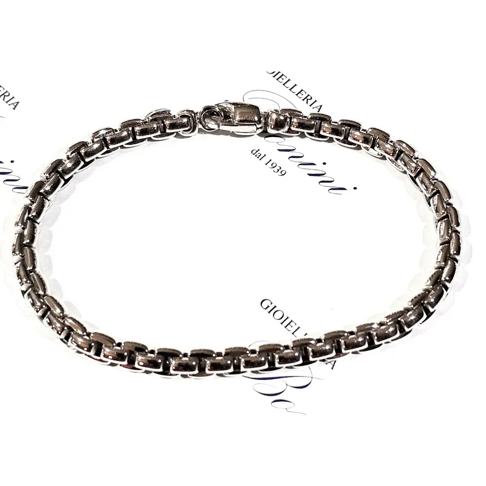 Bracciale Oro bianco 750/1000 unisex tutto tondo - bracciale