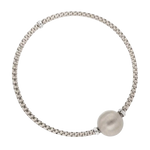 Bracciale Oro Bianco Galileo Sparkling Glamour con catena in mesh argento e sfera opaca