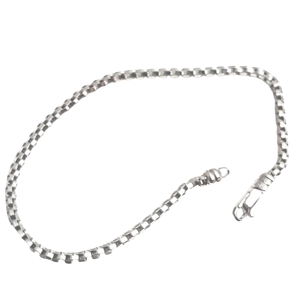 Bracciale Rockstar STELLA MILANO in oro bianco con catena argento e chiusura a moschettone