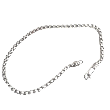 Bracciale Rockstar STELLA MILANO in oro bianco con catena argento e chiusura a moschettone