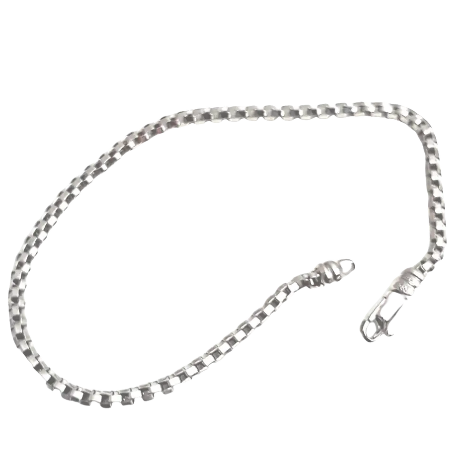 Bracciale Rockstar STELLA MILANO in oro bianco con catena argento e chiusura a moschettone