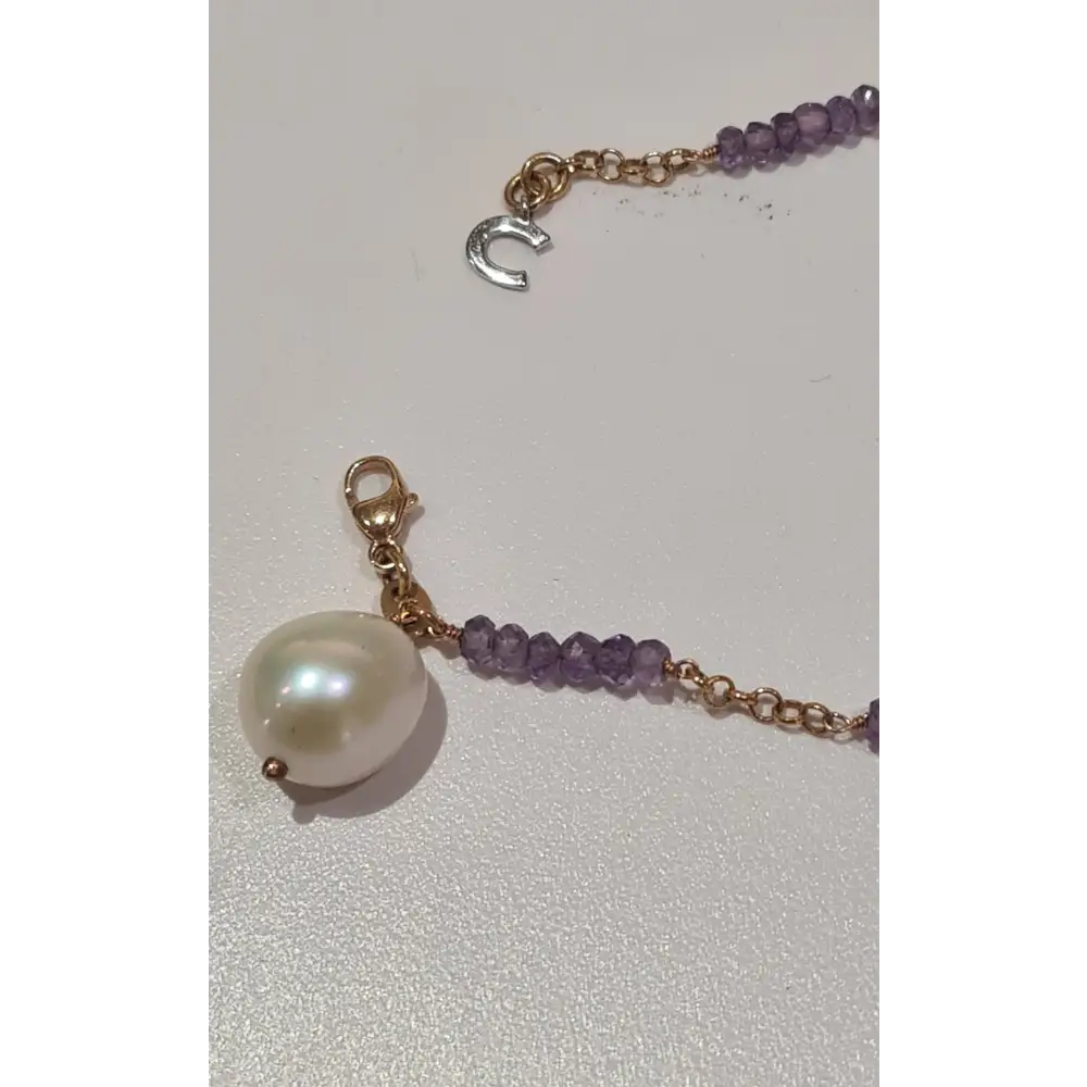 bracciale oro con ametiste e perla COMETE GIOIELLI BRP 148|bonini-gioielli