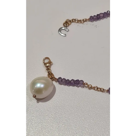 bracciale oro con ametiste e perla COMETE GIOIELLI BRP 148|bonini-gioielli