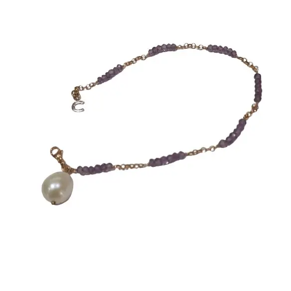 Bracciale oro con ametiste e perla COMETE GIOIELLI BRP 148 - Gioielleria Bonini