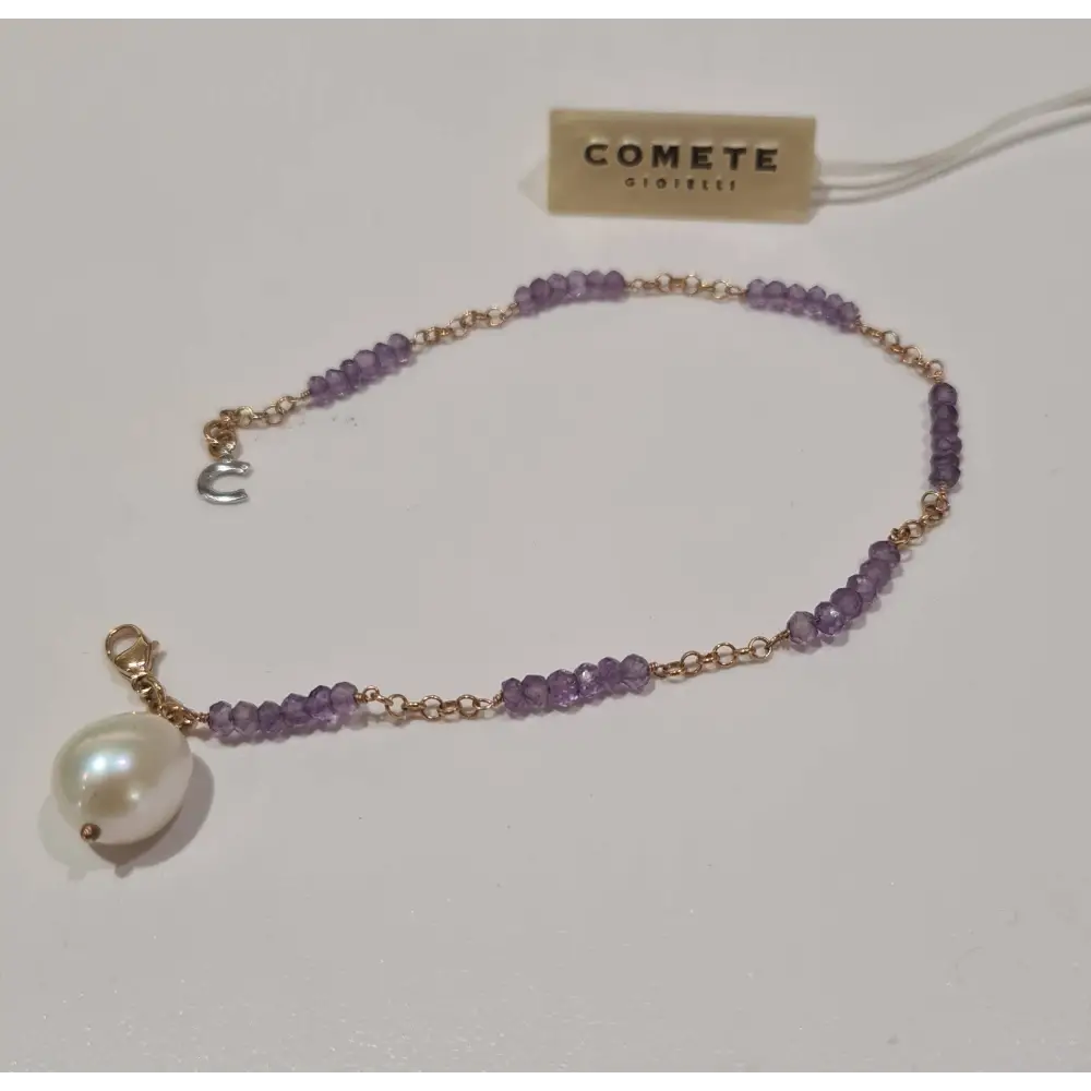 bracciale oro con ametiste e perla COMETE GIOIELLI BRP 148|bonini-gioielli