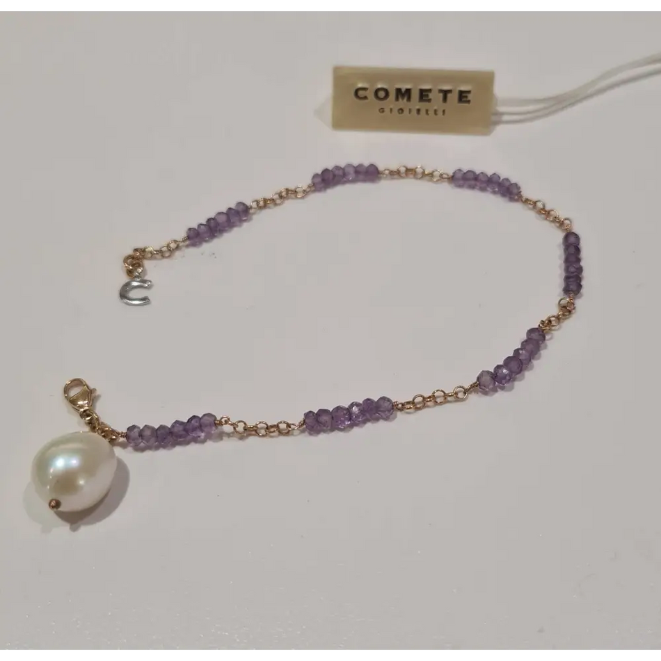 bracciale oro con ametiste e perla COMETE GIOIELLI BRP 148|bonini-gioielli