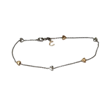 Bracciale oro e diamanti BRT 185 COMETE GIOIELLI con ciondoli a cuore in argento e oro rosa