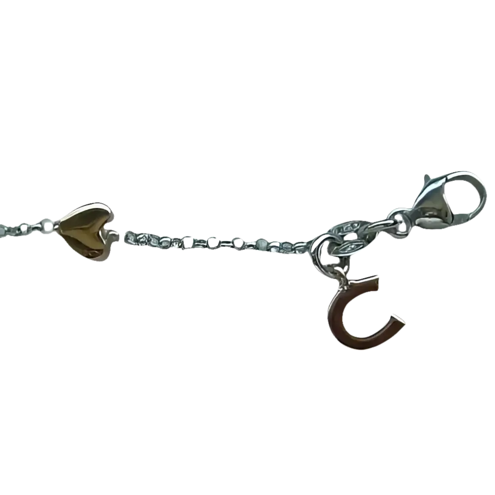 Bracciale oro e diamanti BRT 185 COMETE GIOIELLI con catena argento e charm cuore e ferro di cavallo