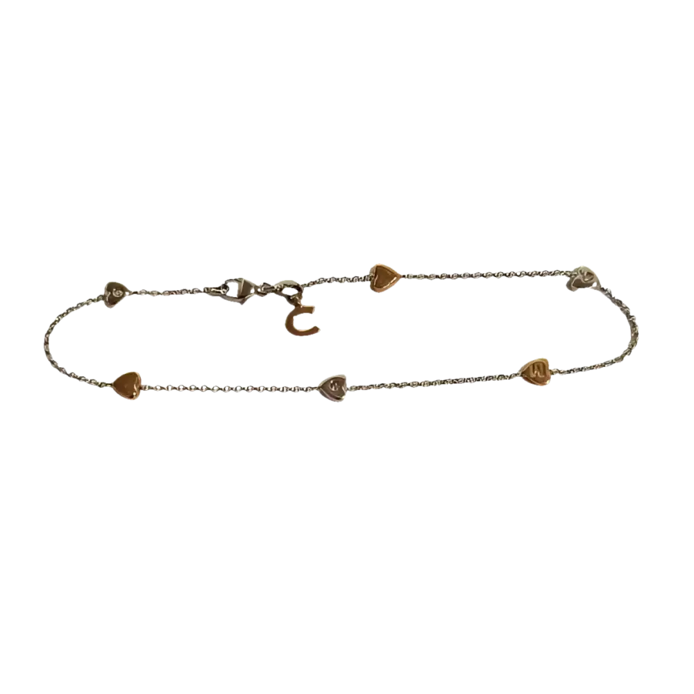 Bracciale in argento con charm a forma di cuore, Comete Gioielli BRT 185