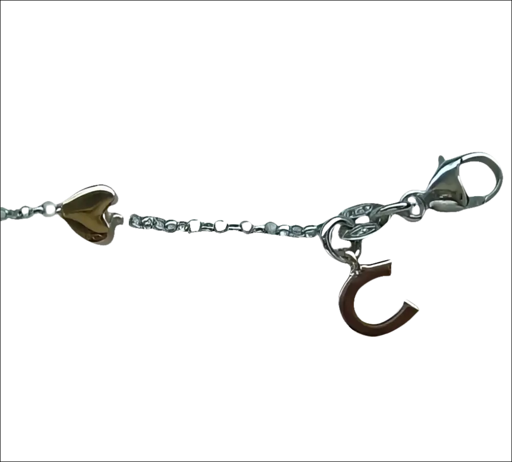 Bracciale oro e diamanti BRT 185 COMETE GIOIELLI con catena argento e charm cuore e ferro di cavallo