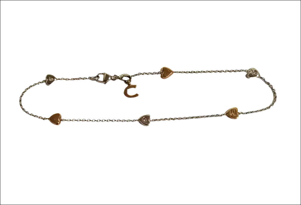 Bracciale in argento con charm a forma di cuore, Comete Gioielli BRT 185