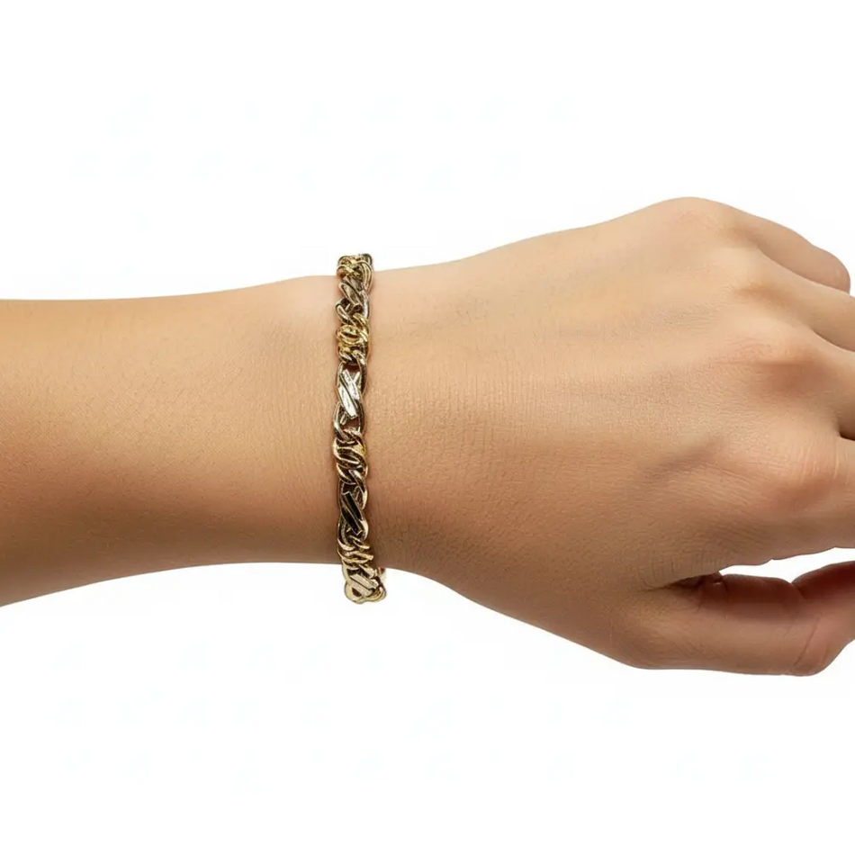 Bracciale oro giallo e bianco 750/1000 unisex|bnini-gioielli