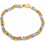 Bracciale oro giallo e bianco 750/1000 unisex|bonini-gioielli