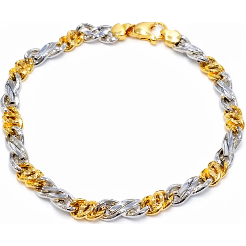 Bracciale oro giallo e bianco 750/1000 unisex|bonini-gioielli