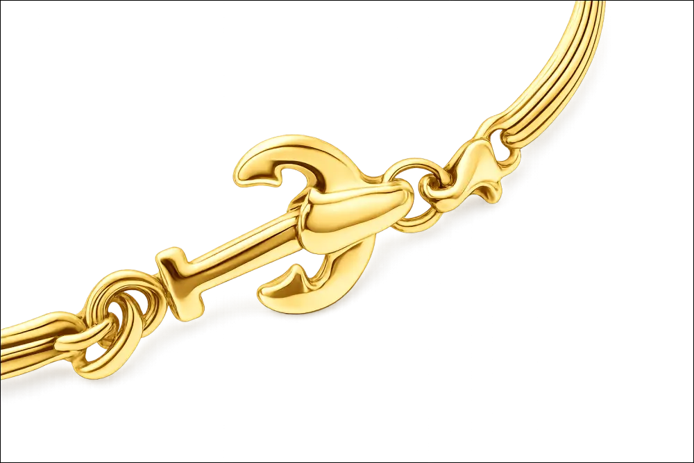 Bracciale Uomo Oro Giallo con Ancora UNOAERRE|bonini-gioielli