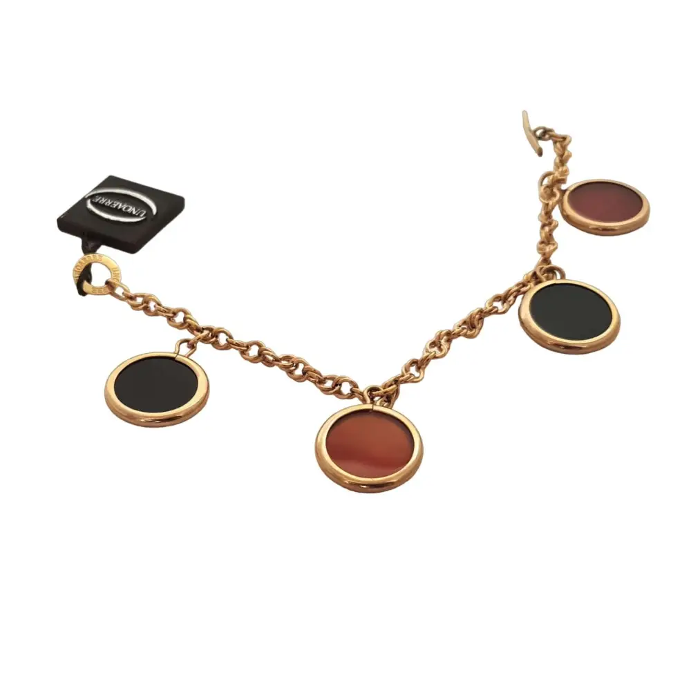 bracciale oro rosa ciondoli corniola e onice UNOAERRE|bonini-gioielli