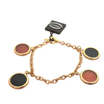 bracciale oro rosa ciondoli corniola e onice UNOAERRE|bonini-gioielli