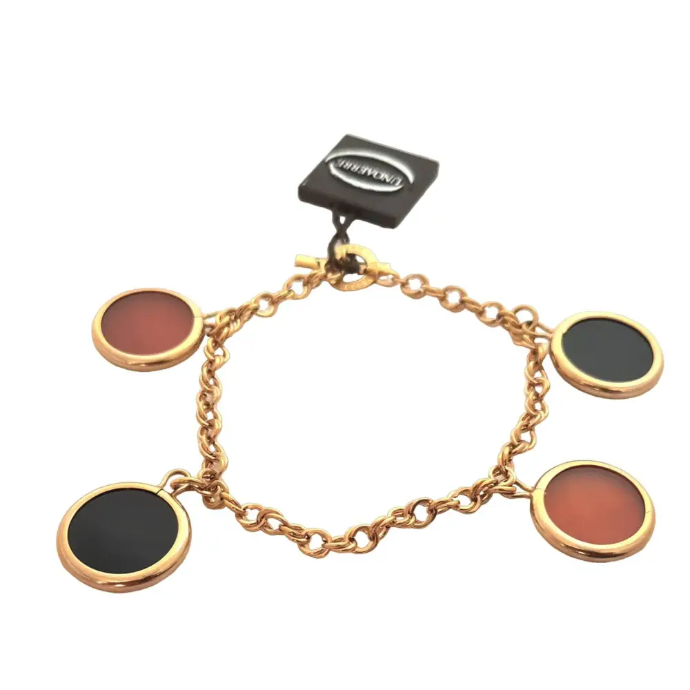 bracciale oro rosa ciondoli corniola e onice UNOAERRE|bonini-gioielli